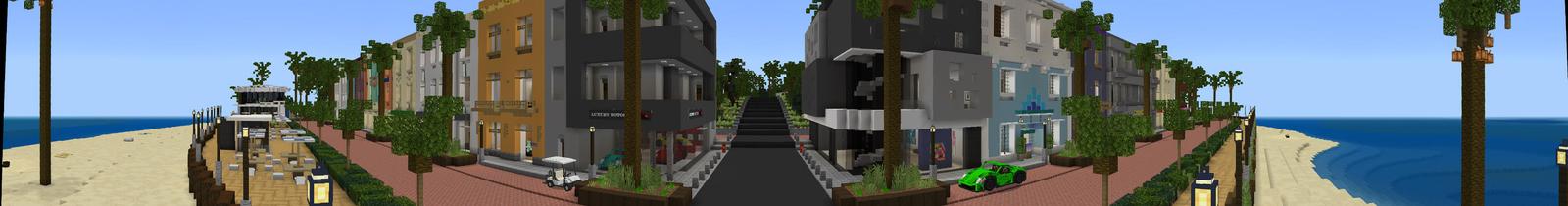 Panorama of the Minecraft Bedrock Marketplace product Luxury Island created by Pathway Studios.