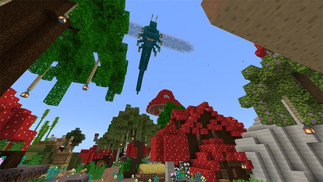 Screenshot of the Minecraft Bedrock Marketplace product Magical Mushroom Island created by Pathway Studios.