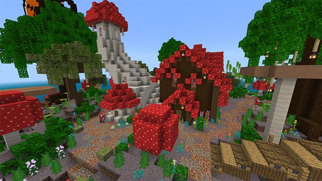 Screenshot of the Minecraft Bedrock Marketplace product Magical Mushroom Island created by Pathway Studios.