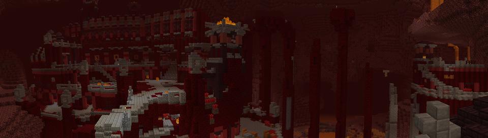Panorama of the Minecraft Bedrock Marketplace product Magma Fortress created by Pathway Studios.