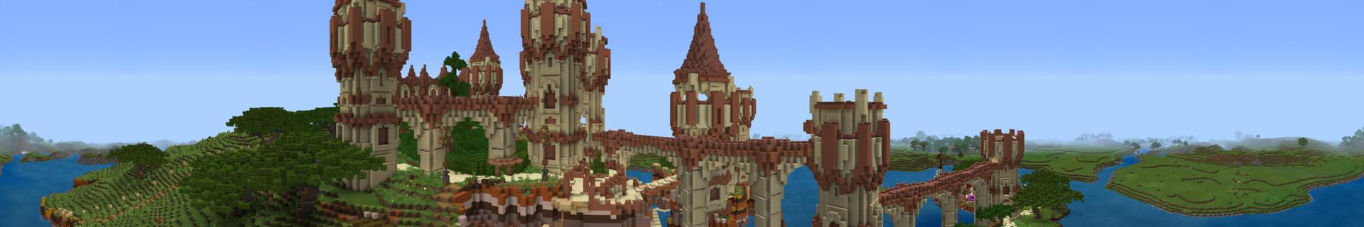 Panorama of the Minecraft Bedrock Marketplace product Mesa Castle created by Pathway Studios.
