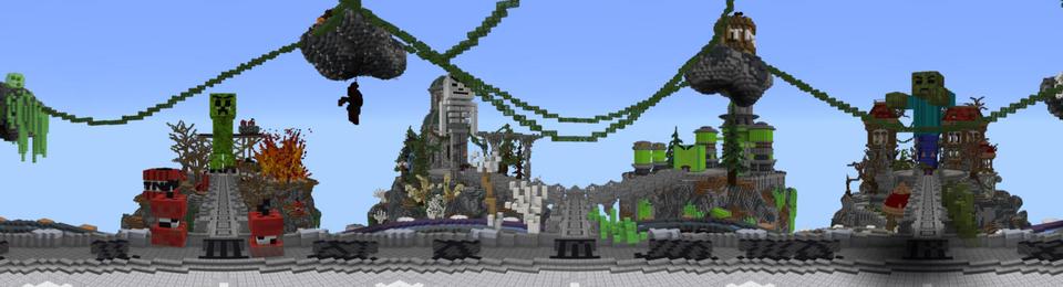 Panorama of the Minecraft Bedrock Marketplace product Mob Island created by Pathway Studios.