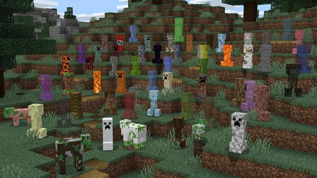 Screenshot of the Minecraft Bedrock Marketplace product More Creepers! created by Pathway Studios.