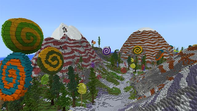 Screenshot of the Minecraft Bedrock Marketplace product Mystery Lands: Sweet Candy created by Pathway Studios.