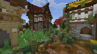 Screenshot of the Minecraft Bedrock Marketplace product Mystical Village created by Pathway Studios.