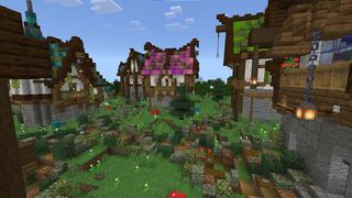 Screenshot of the Minecraft Bedrock Marketplace product Mystical Village created by Pathway Studios.