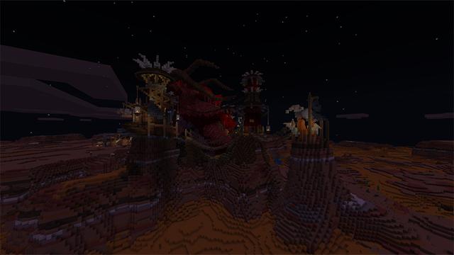 Screenshot of the Minecraft Bedrock Marketplace product Nether Worm Village created by Pathway Studios.