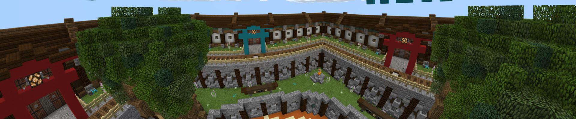 Panorama of the Minecraft Bedrock Marketplace product Ninja Run created by Pathway Studios.