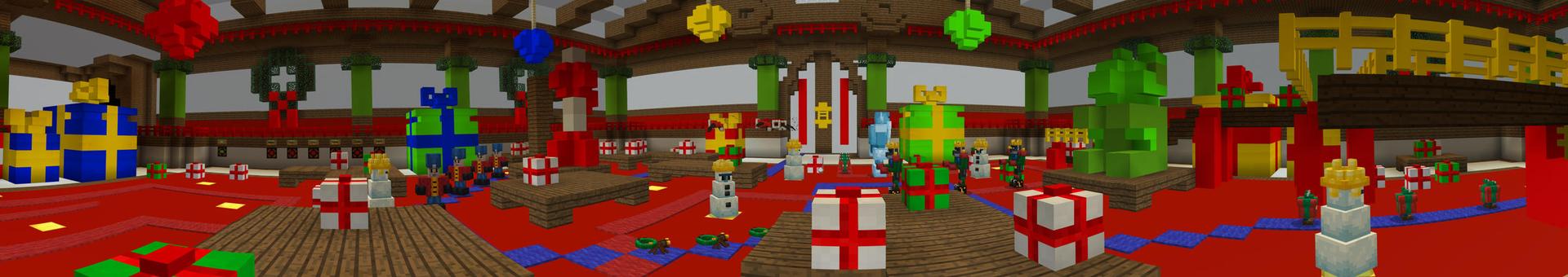 Panorama of the Minecraft Bedrock Marketplace product North Pole Defense created by Pathway Studios.