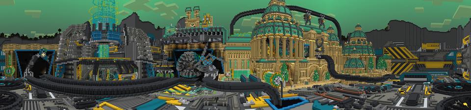 Panorama of the Minecraft Bedrock Marketplace product Opposite World created by Pathway Studios.