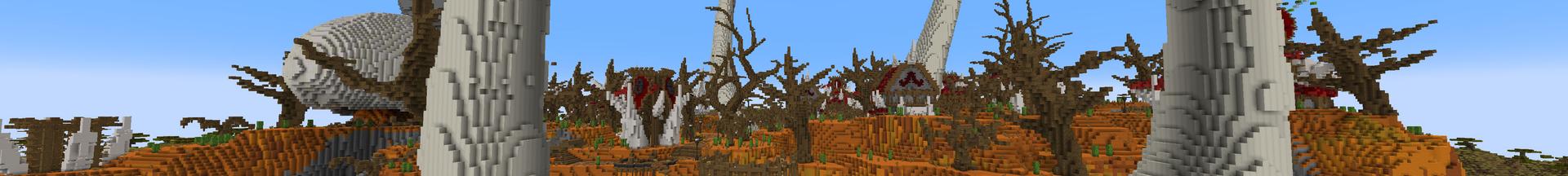 Panorama of the Minecraft Bedrock Marketplace product Orc Town created by Pathway Studios.