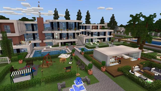 Screenshot of the Minecraft Bedrock Marketplace product Outdoor Furniture created by Pathway Studios.