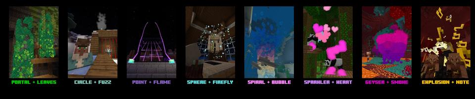 Panorama of the Minecraft Bedrock Marketplace product Particles created by Pathway Studios.