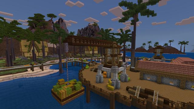 Screenshot of the Minecraft Bedrock Marketplace product RAFTS created by Pathway Studios.