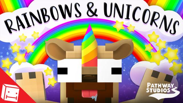 Thumbnail of the Minecraft Bedrock Marketplace product Rainbows and Unicorns created by Pathway Studios.