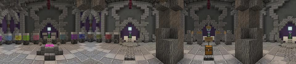 Panorama of the Minecraft Bedrock Marketplace product Rooms of the Giant created by Pathway Studios.