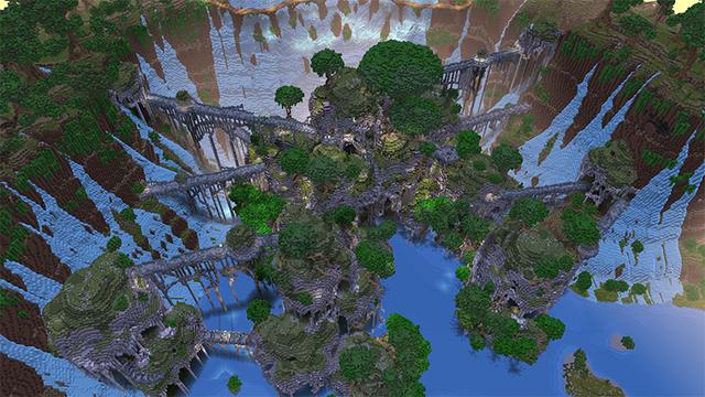 Screenshot of the Minecraft Bedrock Marketplace product Sacred Falls created by Pathway Studios.