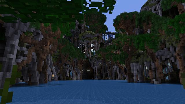Screenshot of the Minecraft Bedrock Marketplace product Sacred Falls created by Pathway Studios.