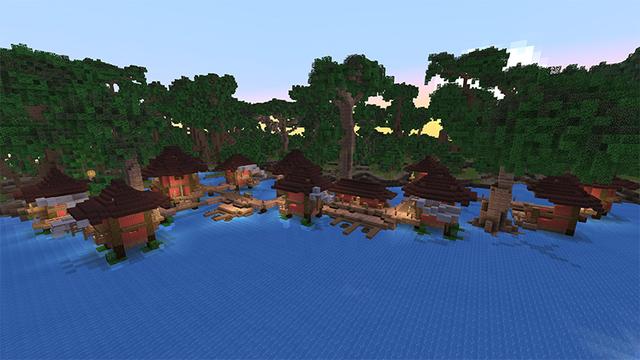 Screenshot of the Minecraft Bedrock Marketplace product Sacred Falls created by Pathway Studios.