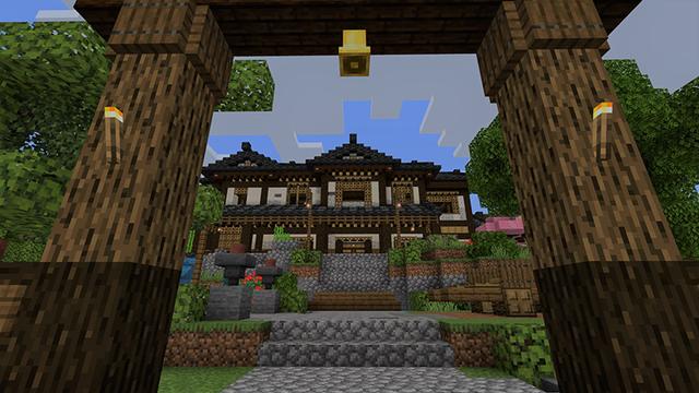 Screenshot of the Minecraft Bedrock Marketplace product Sakura Land created by Pathway Studios.