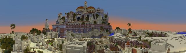 Panorama of the Minecraft Bedrock Marketplace product Sands of Daara created by Pathway Studios.