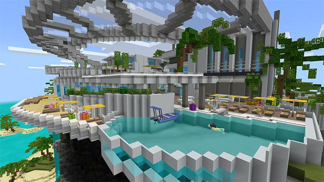 Screenshot of the Minecraft Bedrock Marketplace product Santa's Mansion created by Pathway Studios.