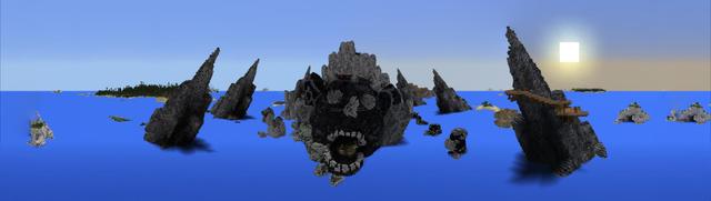 Panorama of the Minecraft Bedrock Marketplace product Skull Island created by Pathway Studios.
