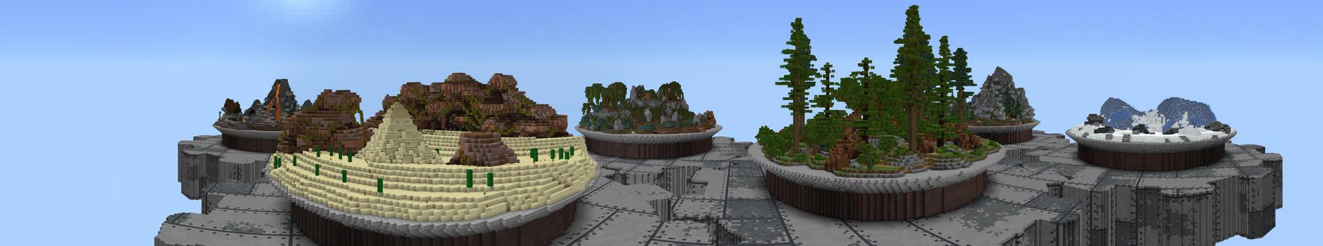 Panorama of the Minecraft Bedrock Marketplace product Sky Gears created by Pathway Studios.
