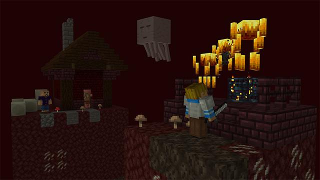 Screenshot of the Minecraft Bedrock Marketplace product SkyBlock: Biomes created by Pathway Studios.