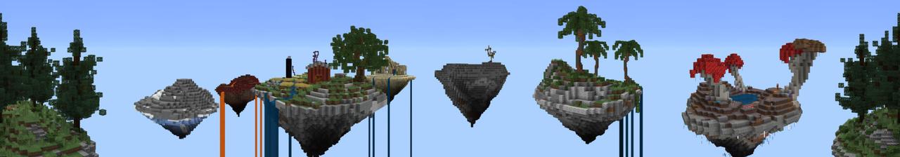 Panorama of the Minecraft Bedrock Marketplace product Skyblock: Blocks & Biomes created by Pathway Studios.