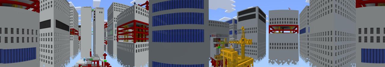 Panorama of the Minecraft Bedrock Marketplace product Cité des gratte-ciel created by Pathway Studios.