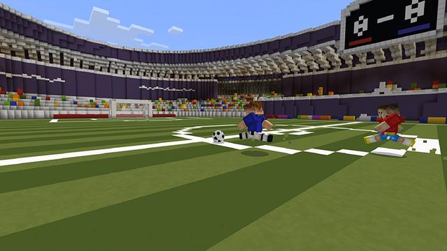 Screenshot of the Minecraft Bedrock Marketplace product Soccer created by Pathway Studios.