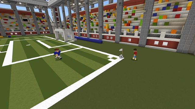 Screenshot of the Minecraft Bedrock Marketplace product Soccer created by Pathway Studios.