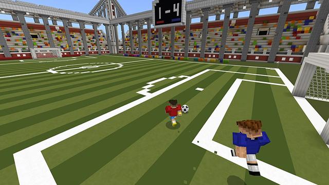 Screenshot of the Minecraft Bedrock Marketplace product Soccer created by Pathway Studios.