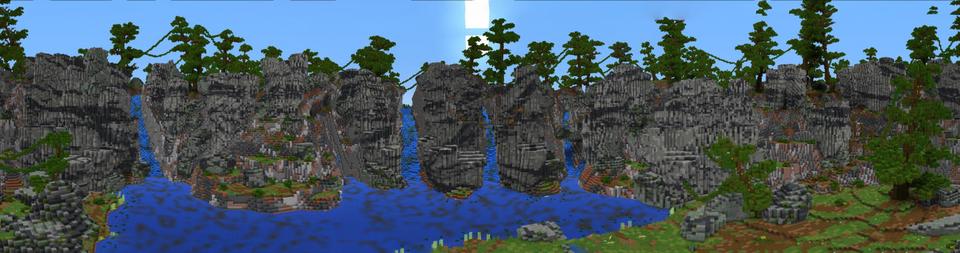 Panorama of the Minecraft Bedrock Marketplace product Springfalls created by Pathway Studios.