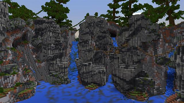 Screenshot of the Minecraft Bedrock Marketplace product Springfalls created by Pathway Studios.