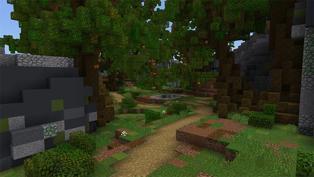 Screenshot of the Minecraft Bedrock Marketplace product Springfalls created by Pathway Studios.