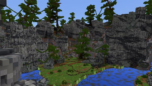Screenshot of the Minecraft Bedrock Marketplace product Springfalls created by Pathway Studios.