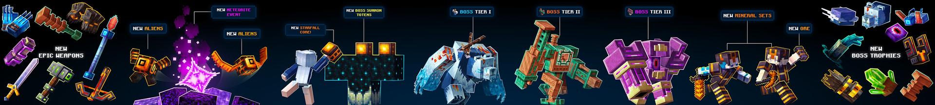 Panorama of the Minecraft Bedrock Marketplace product Starfall Bosses created by Pathway Studios.