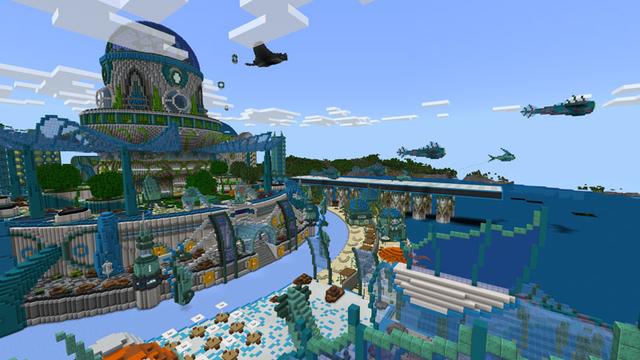 Screenshot of the Minecraft Bedrock Marketplace product Station Atlantis created by Pathway Studios.