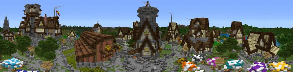 Panorama of the Minecraft Bedrock Marketplace product Stowe Castle created by Pathway Studios.
