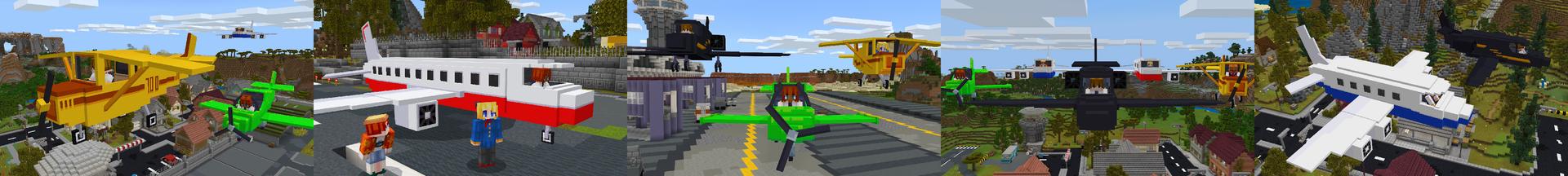 Panorama of the Minecraft Bedrock Marketplace product Super Planes created by Pathway Studios.