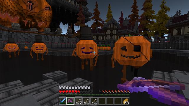 Screenshot of the Minecraft Bedrock Marketplace product The Hunter: Pumpkin King created by Pathway Studios.
