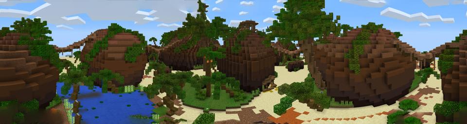 Panorama of the Minecraft Bedrock Marketplace product The Oasis created by Pathway Studios.
