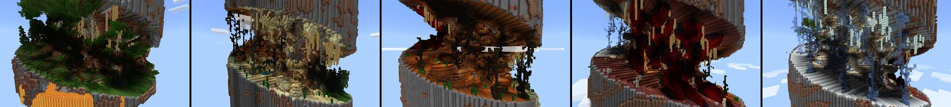 Panorama of the Minecraft Bedrock Marketplace product The Spiral created by Pathway Studios.