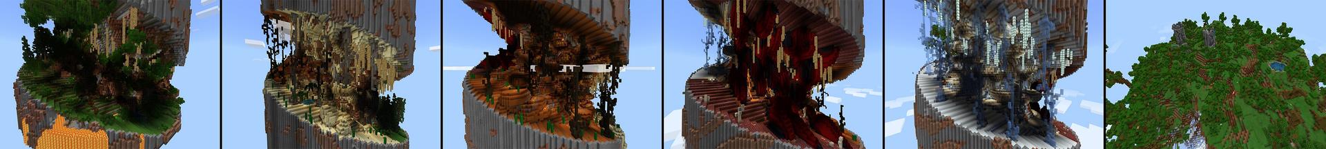 Panorama of the Minecraft Bedrock Marketplace product The Spiral created by Pathway Studios.