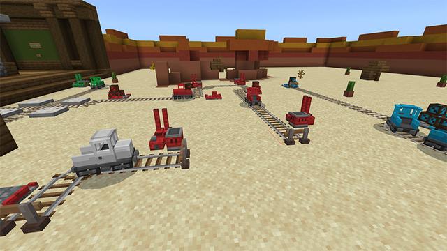 Screenshot of the Minecraft Bedrock Marketplace product Tiny Trains created by Pathway Studios.