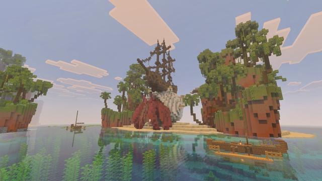 Screenshot of the Minecraft Bedrock Marketplace product Tropical Survival created by Pathway Studios.