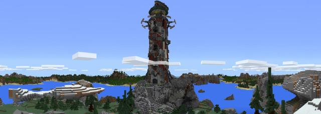 Panorama of the Minecraft Bedrock Marketplace product Upgraded Lighthouse created by Pathway Studios.