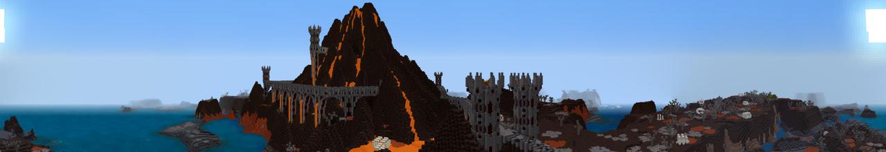 Panorama of the Minecraft Bedrock Marketplace product Volcano Base created by Pathway Studios.